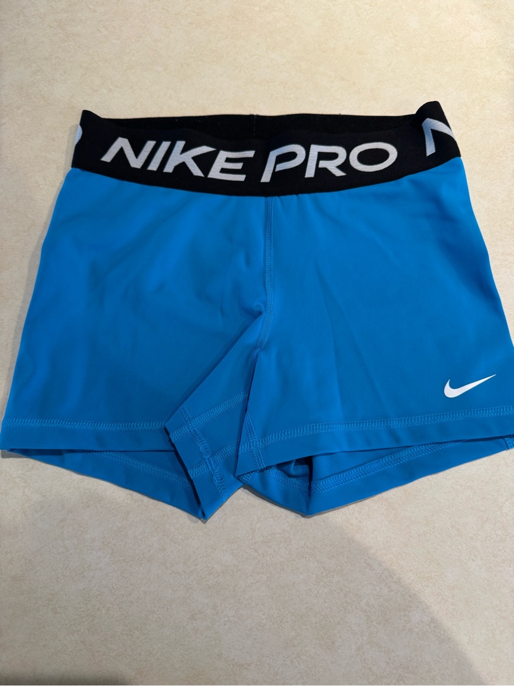 Nike Pro Women's Turquoise Training Bike Shorts with Black Waistband